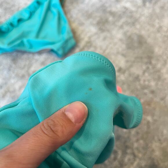 Crewcuts Girls Aqua Ruffle Bikini Swimsuit Set 8 - Picture 10 of 11